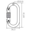 Acél karabíner  normál terheléshez (23 kN)- FA5010117
