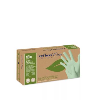   Egyszerhasználatos púdermentes, BIOLÓGIAILAG LEBOMLÓ nitril kesztyű (pasztell zöld) - Reflexx NBio /ÉTTERMEK, VENDÉGLÁTÁS/