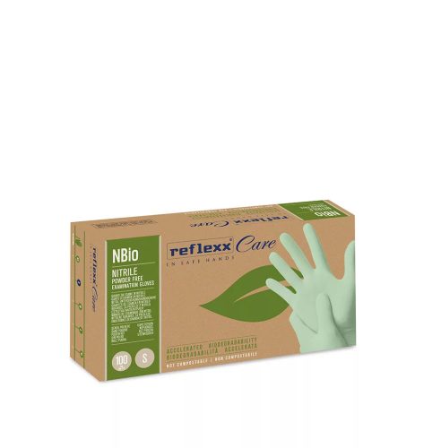 Egyszerhasználatos púdermentes, BIOLÓGIAILAG LEBOMLÓ nitril kesztyű (pasztell zöld) - Reflexx NBio /ÉTTERMEK, VENDÉGLÁTÁS/