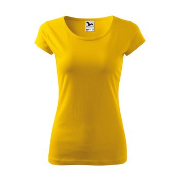 Női rövid ujjú póló, sárga, 150 g/m²