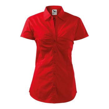 Női rövid ujjú ing, piros, 120 g/m²