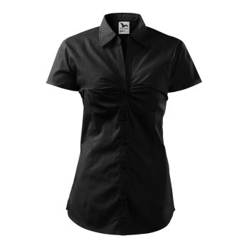 Női rövid ujjú ing, fekete, 120 g/m²