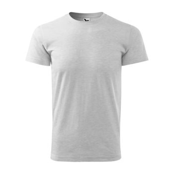   Férfi környakas póló, világosszürke melírozott, 160 g/m²