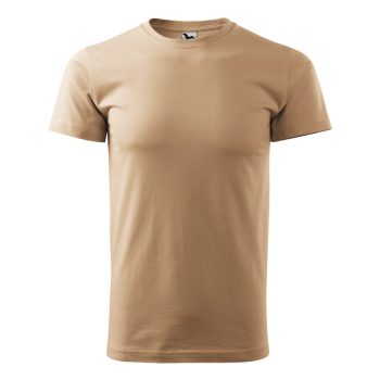 Férfi környakas póló, homok, 160 g/m²