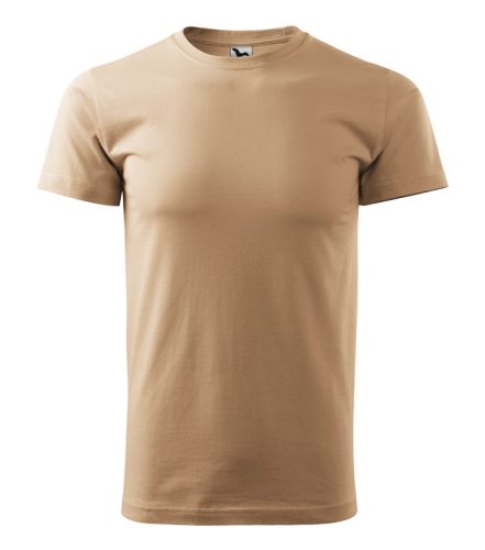 Férfi környakas póló, homok, 160 g/m²