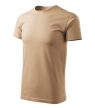 Férfi környakas póló, homok, 160 g/m²