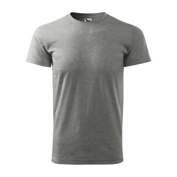   Férfi környakas póló, sötétszürke melírozott, 160 g/m²