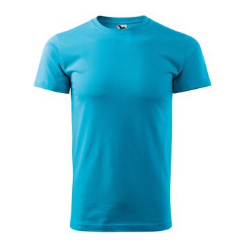 Férfi környakas póló, türkiz, 160 g/m²