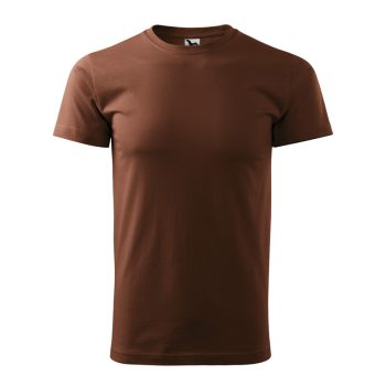 Férfi környakas póló, csokoládébarna, 160 g/m²